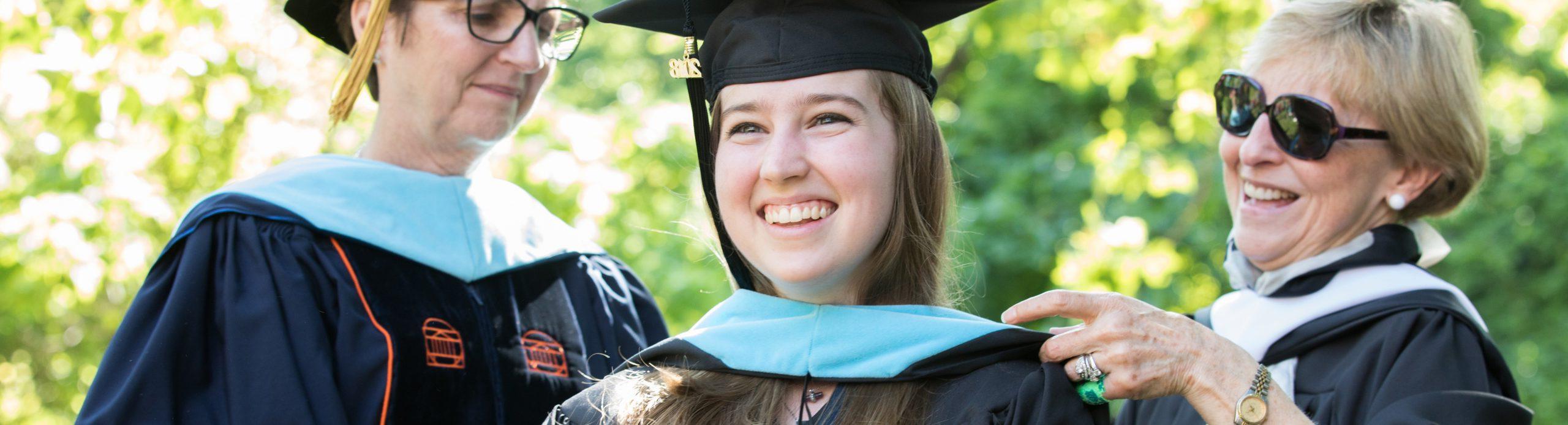 Photo of student graduating